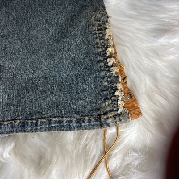 Lace Wing 60's Era VTG Upcycled Festival Jeans Sz 15/16 - Picture 8 of 12